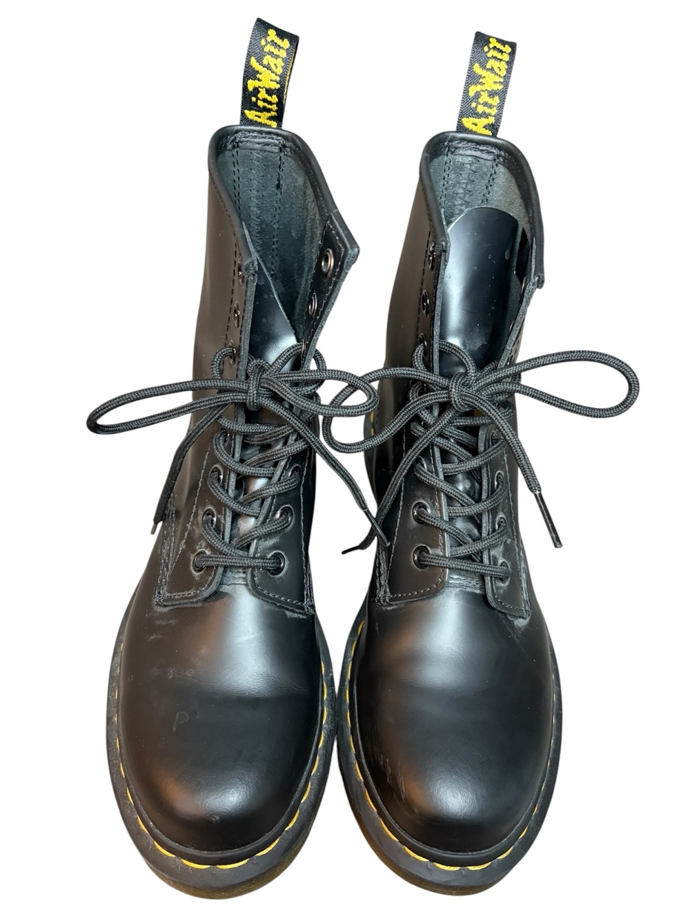 Dr. Martens smooth leather lace up boots black size 8 - Picture 3 of 5